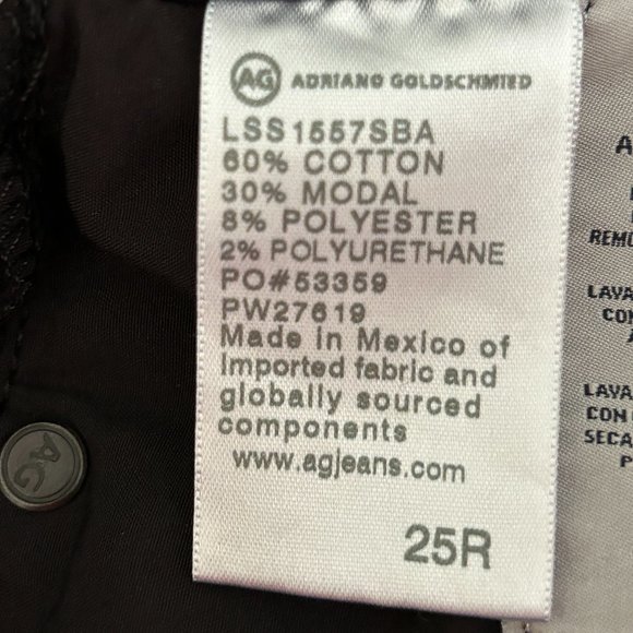 AG Adriano Goldschmied Black Prima Crop Cigarette Crop Jeans - Size 25R - Picture 6 of 10
